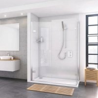 Roman Decem x 1200 x 900mm Hinged Door with In-line Panel and Finger Pull Handle