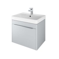 The White Space Americana Wall Hung Basin Vanity Unit - 580mm Wide Matt Mid Grey