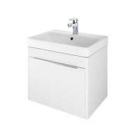 The White Space Americana Wall Hung Basin Vanity Unit - 580mm Wide Matt White