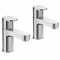 Francis Pegler Strata Blade Basin Pilar Taps Pair - Chrome