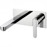 Francis Pegler Strata Wall Mounted Basin Mixer Tap with Click Waste - Chrome