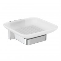 Ideal Standard IOM Square Frosted Glass Soap Dish & Holder