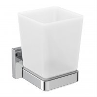 Ideal Standard IOM Square Frosted Glass Tumbler & Holder