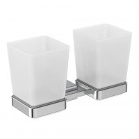 Ideal Standard IOM Square Frosted Glass Double Tumbler & Holder