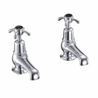 Burlington Anglesey Quarter Turn Cloakroom Pillar Taps - Black