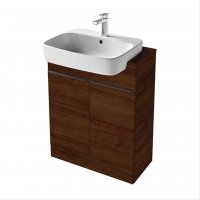 Ideal Standard Connect EQ 650mm Dark Walnut 2 Door Semi-Countertop Basin Unit