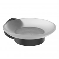 Ideal Standard IOM Silk Black Frosted Glass Soap Dish & Holder