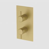 Britton Bathrooms Hoxton Brushed Brass Thermostatic Shower Mixer Valve