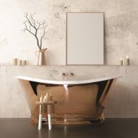 BC Designs 1700mm Copper Boat Bath with Enamel Inner