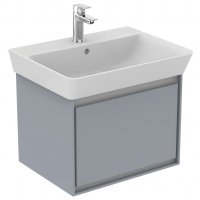 Ideal Standard Connect Air Cube Basin Unit for 600mm Basin (Gloss Grey with Matt White Interior)