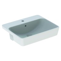 Geberit VariForm 550mm Square Semi-Recessed 1 Tap Hole Basin - With Overflow
