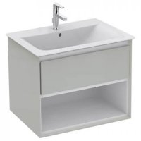 Ideal Standard Connect Air 600mm Vanity Unit with Open Shelf (Gloss Grey with Matt White Interior)