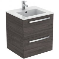 Ideal Standard Tempo 500mm 2 Drawer Wall Hung Lava Grey Vanity Unit