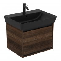 Ideal Standard Connect Air Cube 600mm 1 Drawer Basin Unit (Wood with Silk Black Interior)