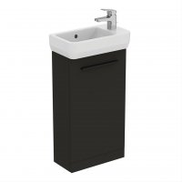 Ideal Standard i.life S Floorstanding 41cm 1 Door Matt Carbon Grey Guest Washbasin Unit