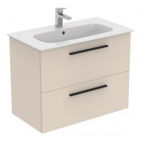 Ideal Standard i.life A Wall Hung 80cm 2 Drawer Matt Sandy Beige Vanity Unit