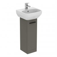 Ideal Standard i.life A 23cm Pedestal Matt Quartz Grey Washbasin Unit