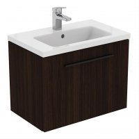Ideal Standard i.life S Compact Wall Hung 60cm 1 Drawer Coffee Oak Vanity Unit