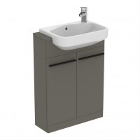 Ideal Standard i.life S 60cm Compact Semi-Countertop Matt Quartz Grey Washbasin Unit