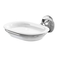 Burlington Bathrooms Chrome/White Soap Dish