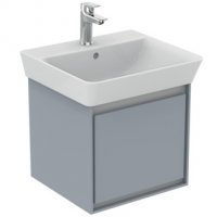 Ideal Standard Connect Air Cube 1 Drawer Vanity Unit for 500mm Basin (Gloss Grey with Matt White Interior)