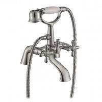 Essential Layo Bath Shower Mixer Tap with Kit, Chrome