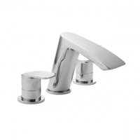 Essential Pisco 3-Hole Bath Filler Tap, Chrome