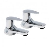 Essential Javary Bath Pillar Taps (Pair), Chrome