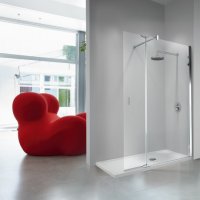 Novellini Kuadra H2 1050mm Wetroom Shower Panel & Hinged Deflector Panel