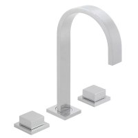 Vado Geo Deck Mounted Basin Mixer with Square Handles