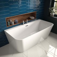 The White Space D-Shaped MK2 Freestanding Double Ended Bath - 1800mm x 800mm
