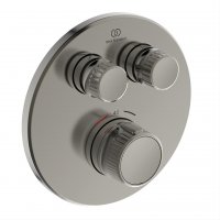 Ideal Standard Ceratherm Navigo Built-In Round Thermostatic 2 Outlet Silver Storm Shower Mixer