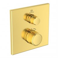Ideal Standard Ceratherm Navigo Built-In Square Thermostatic 1 Outlet Brushed Gold Shower Mixer
