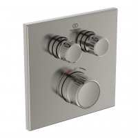 Ideal Standard Ceratherm Navigo Built-In Square Thermostatic 2 Outlet Silver Storm Shower Mixer