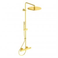Ideal Standard Ceratherm T125 Exposed Thermostatic Round Brushed Gold Shower Pack