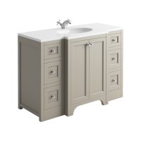 Harrogate Brunswick Dovetail Grey 1200mm Vanity Unit with White Solid Surface Basin