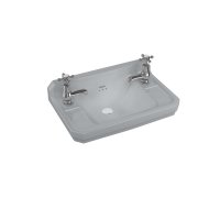 Burlington Bespoke Moon Grey Edwardian 51cm Cloakroom Basin - 2 Tap Holes