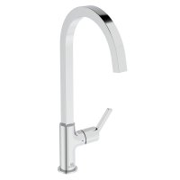 Ideal Standard Gusto single lever square C spout kitchen mixer with bluestart technology, chrome