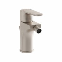 Vitra Root Bidet Mixer with Pop-up Waste - Brushed Nickel