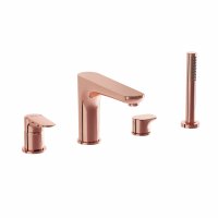 Vitra Root Deck Mounted Bath Mixer with Hand Shower - Copper