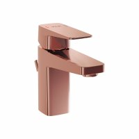 Vitra Root Square Compact Basin Mixer with Pop-up Waste - Copper