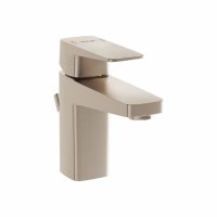 Vitra Root Square Compact Basin Mixer with Pop-up Waste - Brushed Nickel