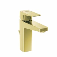Vitra Root Square Basin Mixer with Pop-up Waste - Gold