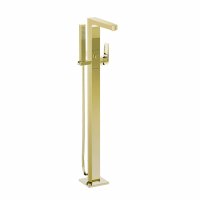 Vitra Root Square Floor-Standing Bath Mixer with Hand Shower - Gold