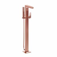 Vitra Root Square Floor-Standing Bath Mixer with Hand Shower - Copper