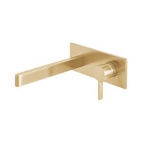 Vado Edit Brushed Gold Wall Mounted Basin Mixer