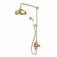 Tavistock Lansdown Dual Function Shower System w/ Overhead Shower & Handset Brushed Brass
