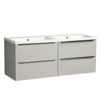 Tavistock Cadence Gloss Light Grey 1200mm Wall Mounted Unit & Double Basin