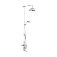 Booth & Co. Axbridge Cross 3 Outlet Exposed Shower Column with Bath Spout - Chrome