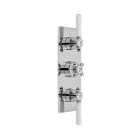 Booth & Co. Axbridge Cross 2 Outlet, 3 Handle Concealed Thermostatic Valve - Chrome